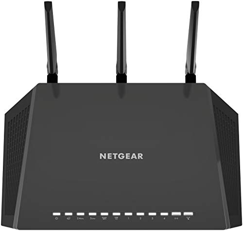 Netgear Nighthawk R6700 WLAN Router AC1750 (Dual-Band, bis zu 1750 MBit/s, Abdeckung bis 100 m² & 25 Geräte, 4x LAN-Ports, USB 3.0, inkl. 30 Tage Circle Kinderschutz & Armor Cyberschutz)