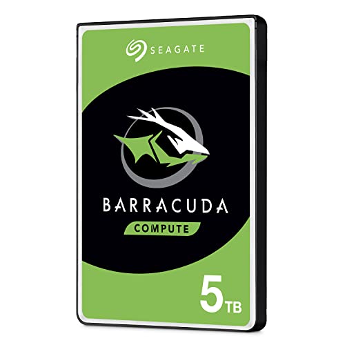 Seagate Barracuda, interne Festplatte 5 TB HDD, 2.5 Zoll, 5400 U/Min, 128 MB Cache, SATA 6 Gb/s, silber, Modellnr.: ST5000LM000