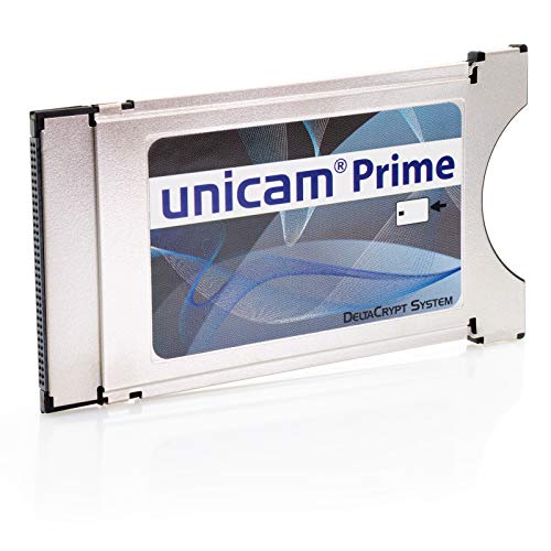 Unicam Prime CI Modul I Common Interface Karte mit DeltaCrypt-Verschlüsselung 3.0 für den Empfang verschlüsselter Sender I DVB CI-konforme PCMCIA CI-CAM für Smart Cards TV (CI Modul)